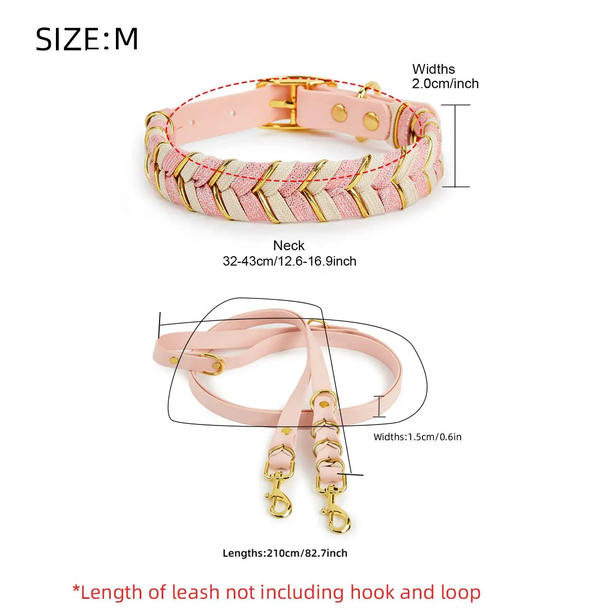Albcorp Handmade PVC Coated Dog Collar | Luxury Braided Waterproof Collar for Small to Large Dogs | Adjustable, Durable & Easy to Clean | Stylish Design for Walks & Training