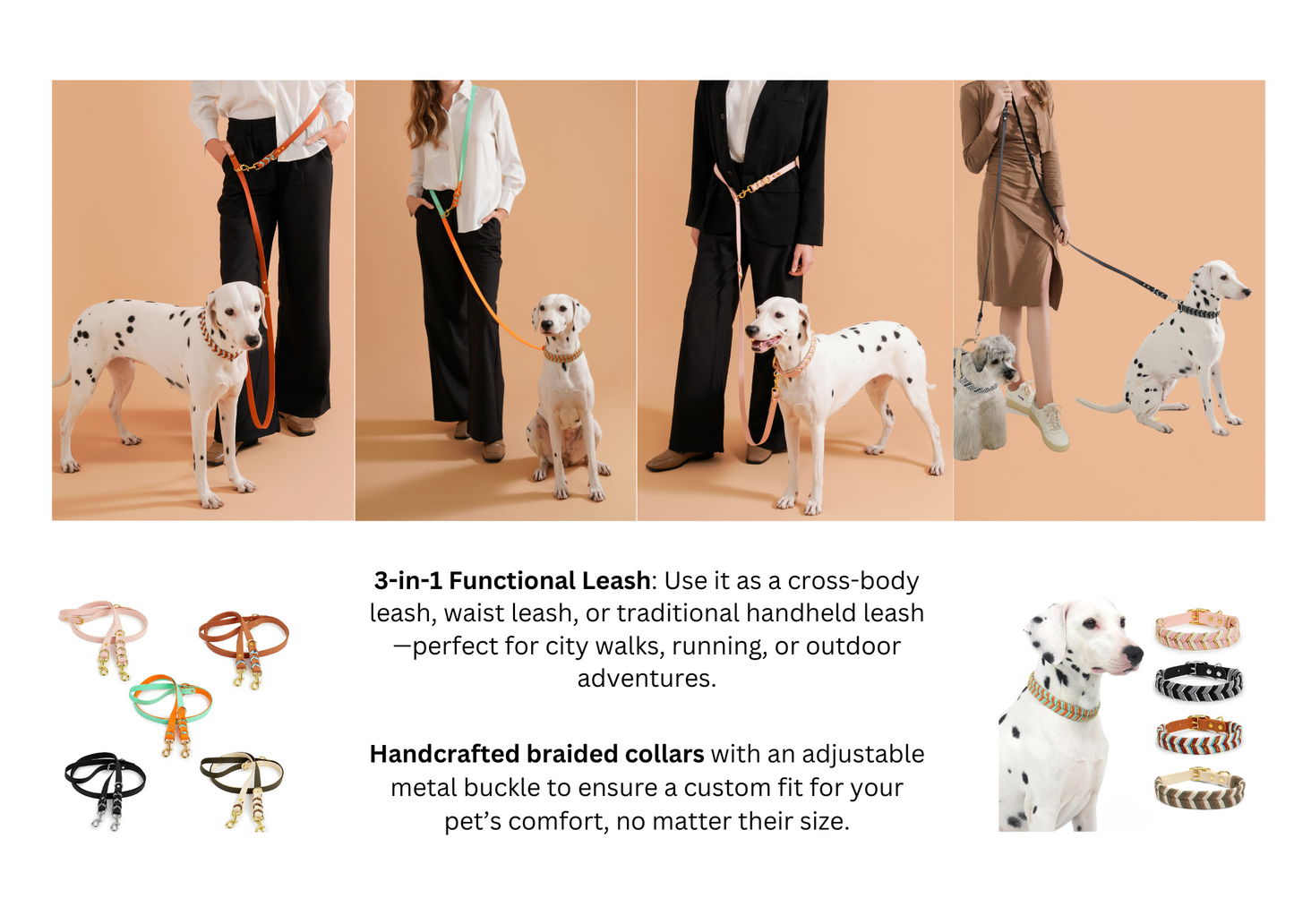 Albcorp Handmade PVC Coated Dog Collar | Luxury Braided Waterproof Collar for Small to Large Dogs | Adjustable, Durable & Easy to Clean | Stylish Design for Walks & Training