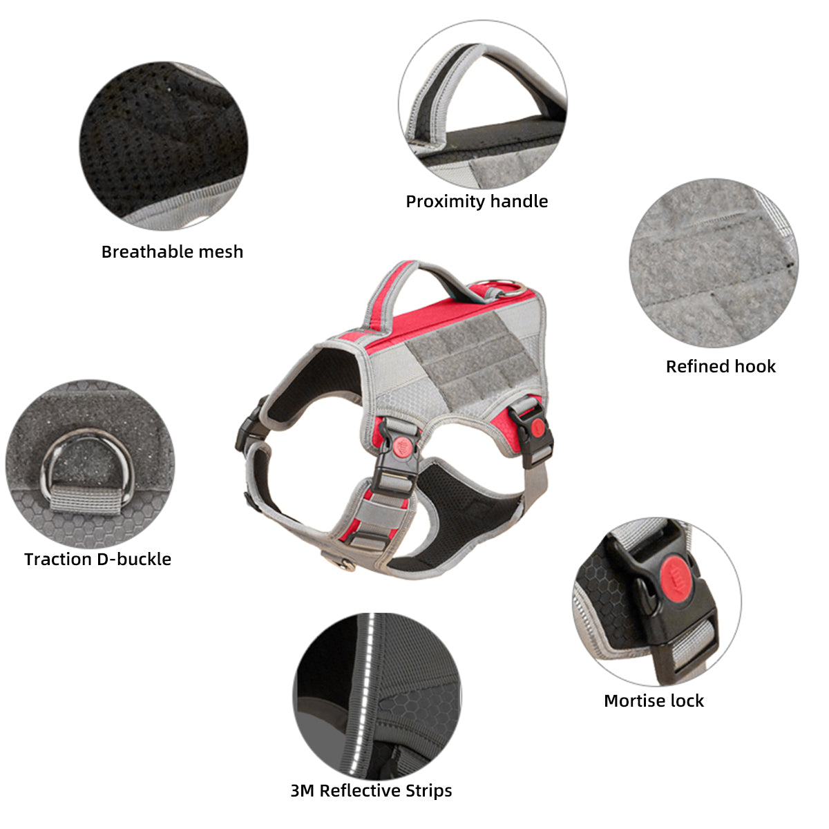 ALBCORP Tactical Sport Dog Harness – No-Pull Working Dog Vest, Clearance