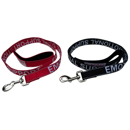 Albcorp Service Dog Leash - Embroidered- Emotional Support Dog Leash with Padded Neoprene Handle and Reflective Threads, 4 Feet, for Harnesses, Vests or Collars-Service Dog Leash-AlbCorpShop