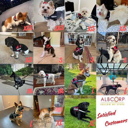 ALBCORP Service Dog Vest Harness - Reflective - Woven Polyester and Nylon, Comfy Mesh Padding - Sizes from XXS to XL – Service Dog Patches Included.-Dog Vest Harness-AlbCorpShop