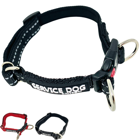 Albcorp Reflective Service Dog Collar - Service Dog Rubber Patch - Sizes XS- XL, for Service Animal Leashes or ID Tags-Service Dog Collar-AlbCorpShop
