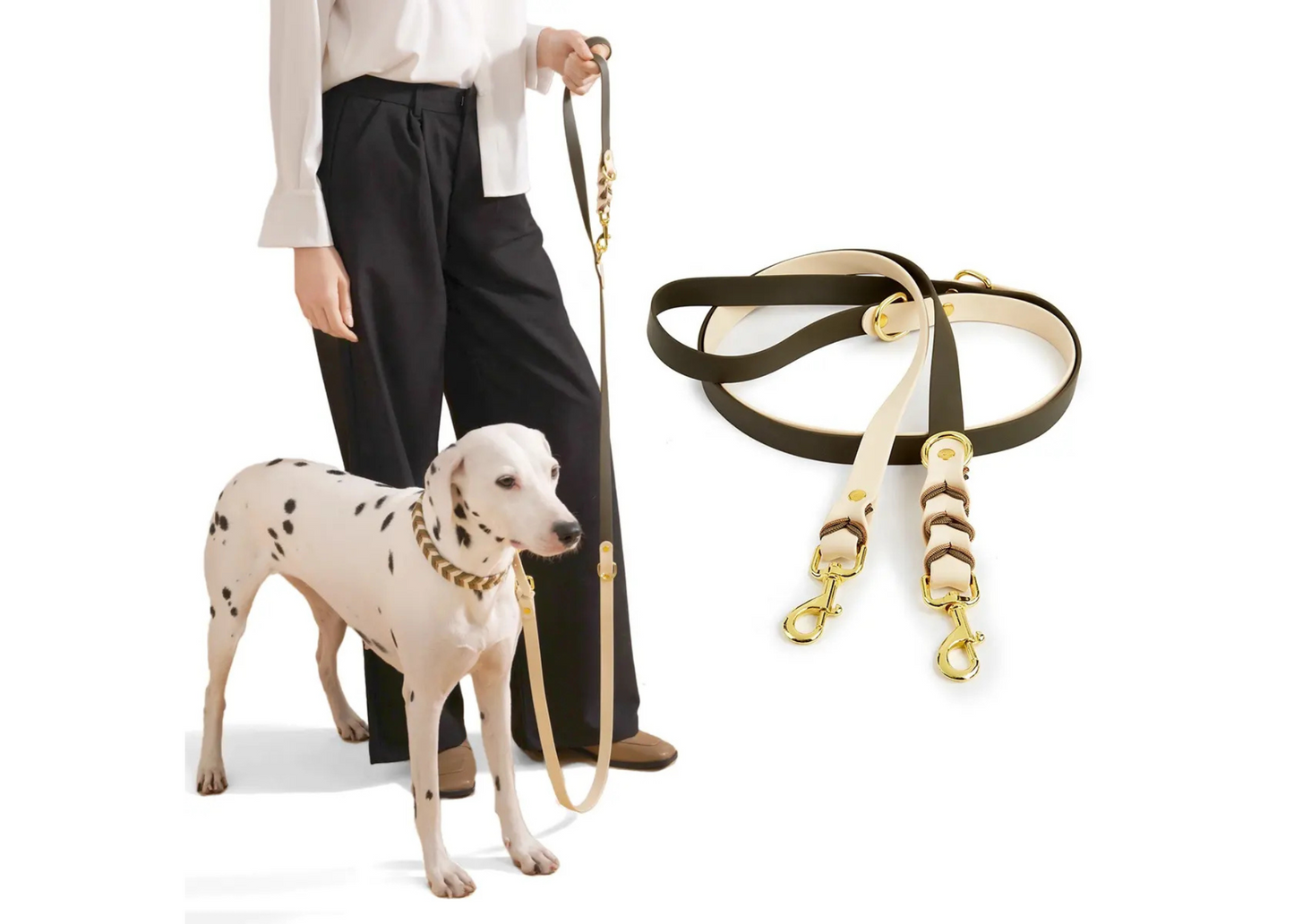 Albcorp Handmade PVC Coated Dog Collar | Luxury Braided Waterproof Collar for Small to Large Dogs | Adjustable, Durable & Easy to Clean | Stylish Design for Walks & Training